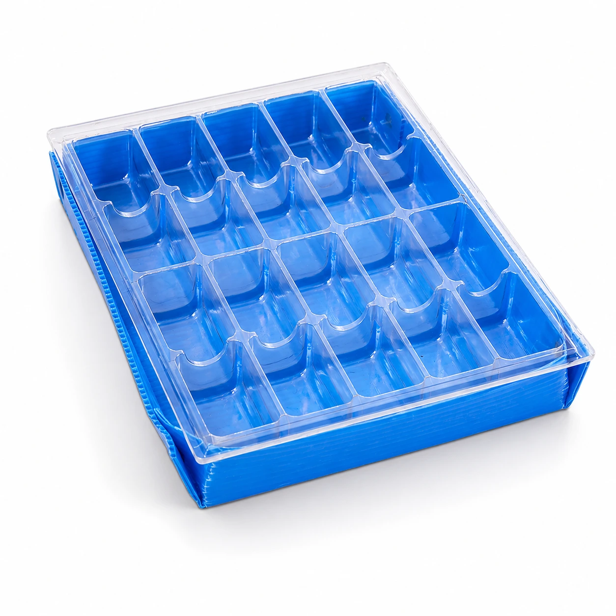 8 Fluted Corrugated PP Sheet Blue for industrial packaging lightweight durable plastic sheet